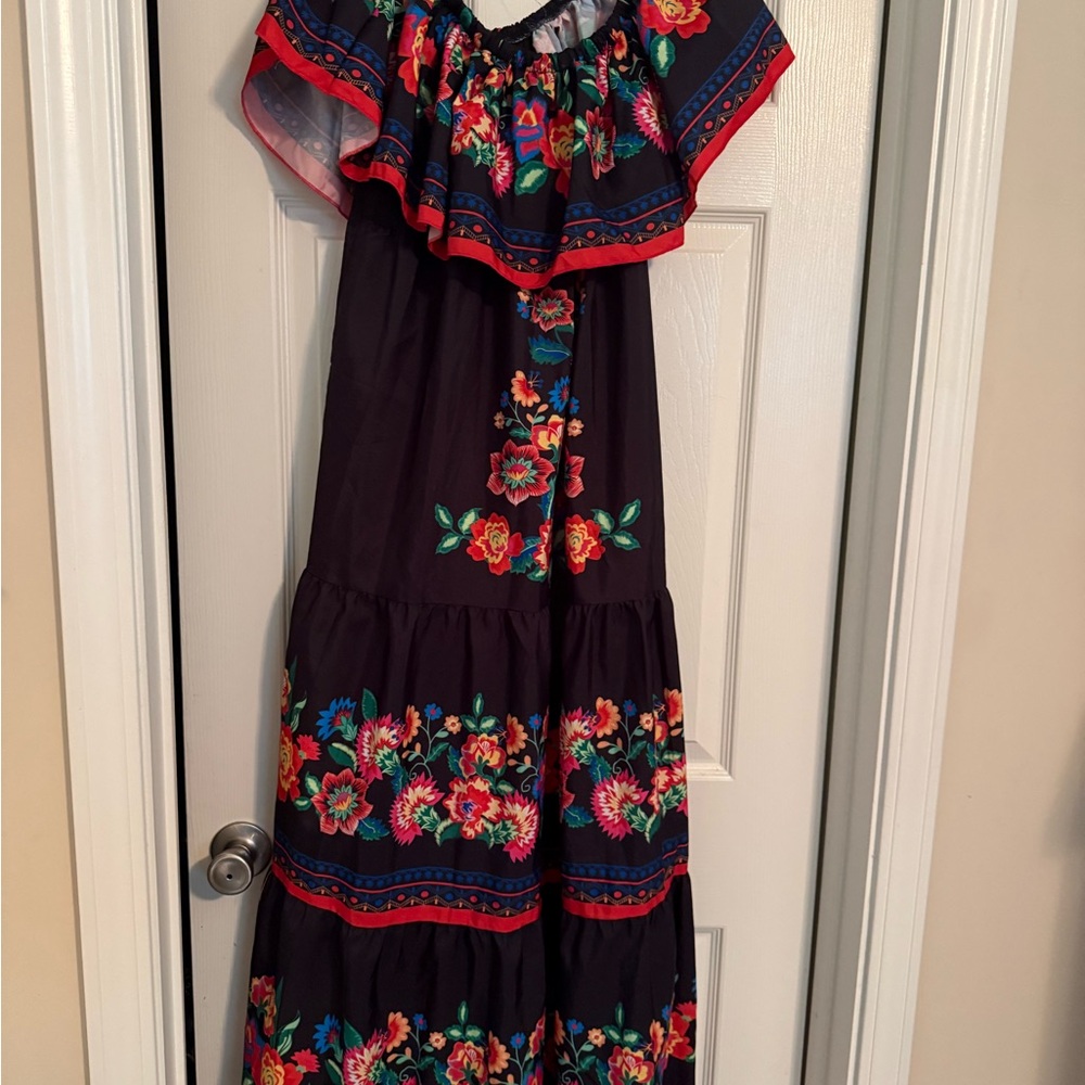 OBEEII Mexican Floral off the shoulder dress